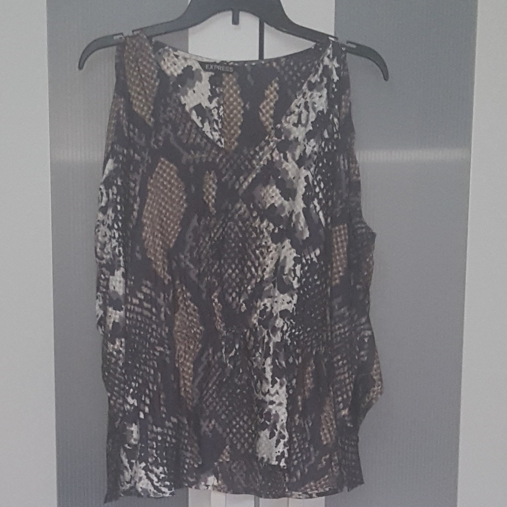 Silk snake print top